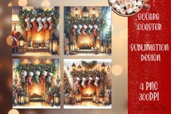 Happy Christmas Coaster Design | boho Square Product Image 1