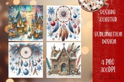 Happy Christmas Coaster Design | boho Square Product Image 1