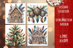 Happy Christmas Coaster Design | boho Square Product Image 1