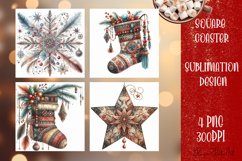 Happy Christmas Coaster Design | boho Square Product Image 1