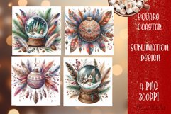 Happy Christmas Coaster Design | boho Square Product Image 1
