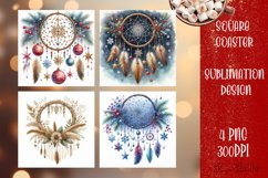 Happy Christmas Coaster Design | boho Square Product Image 1