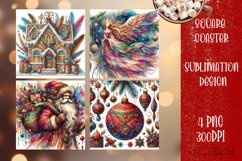 Happy Christmas Coaster Design | boho Square Product Image 1