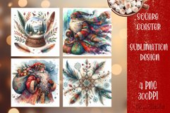 Happy Christmas Coaster Design | boho Square Product Image 1