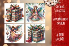 Happy Christmas Coaster Design | boho Square Product Image 1