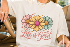 Boho Daisy Life Is Good Quote PNG Product Image 3