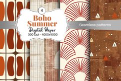 Summer Boho digital paper Seamless backgrounds Product Image 2