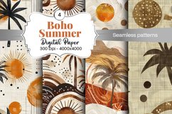 Summer Boho digital paper Seamless backgrounds Product Image 2