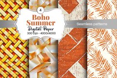 Summer Boho digital paper Seamless backgrounds Product Image 1