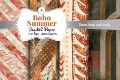 Summer Boho digital paper Seamless backgrounds Product Image 2