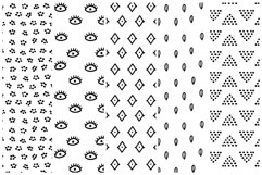 Scandinavian black and white doodles digital paper, seamless Product Image 3