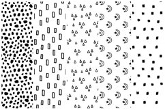Scandinavian black and white doodles digital paper, seamless Product Image 3