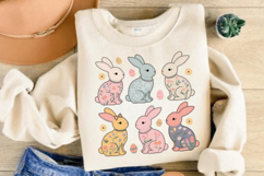 Boho Easter Bunny PNG, Floral Easter PNG, Easter Bunny Product Image 2