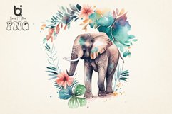 Boho Elephant Floral watercolor Bundle, Sublimation png file Product Image 11