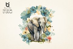 Boho Elephant Floral watercolor Bundle, Sublimation png file Product Image 2