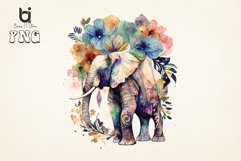 Boho Elephant Floral watercolor Bundle, Sublimation png file Product Image 7