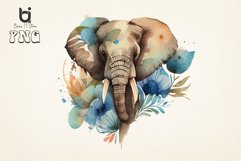 Boho Elephant Floral watercolor Bundle, Sublimation png file Product Image 9