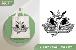 Elephant Head in Decorative Triangle Shape Boho Theme SVG Product Image 1