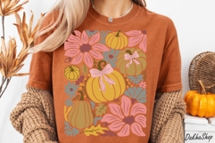 Boho Floral Fall SVG, Pumpkin Fall SVG, Boho Autumn SVG, PNG Product Image 8