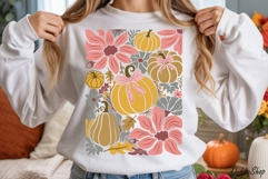Boho Floral Fall SVG, Pumpkin Fall SVG, Boho Autumn SVG, PNG Product Image 6