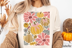 Boho Floral Fall SVG, Pumpkin Fall SVG, Boho Autumn SVG, PNG Product Image 3