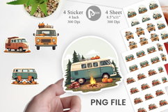 Boho Fall Camper Sticker Product Image 1