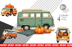 Boho Fall Camper Clipart Product Image 1