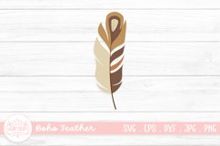 Boho Feather SVG, Tribal Feather Clipart Product Image 1