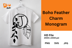 Boho Feather Charm Monogram Product Image 1
