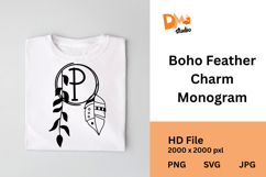 Boho Feather Charm Monogram Product Image 1