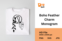 Boho Feather Charm Monogram Product Image 1