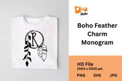 Boho Feather Charm Monogram Product Image 1