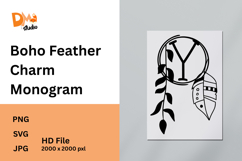 Boho Feather Charm Monogram Product Image 1