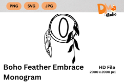 Boho Feather Embrace Monogram Product Image 1