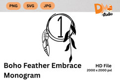 Boho Feather Embrace Monogram Product Image 1