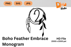 Boho Feather Embrace Monogram Product Image 1