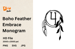 Boho Feather Embrace Monogram Product Image 1