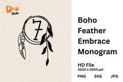 Boho Feather Embrace Monogram Product Image 1