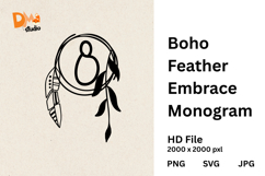 Boho Feather Embrace Monogram Product Image 1