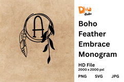 Boho Feather Embrace Monogram Product Image 1