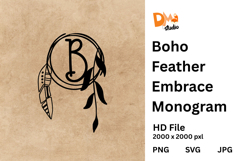 Boho Feather Embrace Monogram Product Image 1