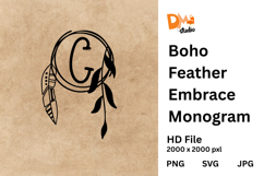 Boho Feather Embrace Monogram Product Image 1