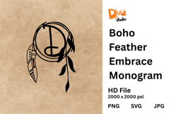 Boho Feather Embrace Monogram Product Image 1