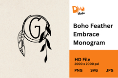 Boho Feather Embrace Monogram Product Image 1