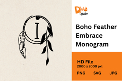 Boho Feather Embrace Monogram Product Image 1