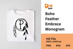 Boho Feather Embrace Monogram Product Image 1
