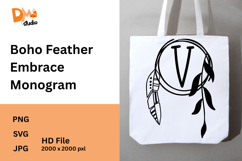 Boho Feather Embrace Monogram Product Image 1