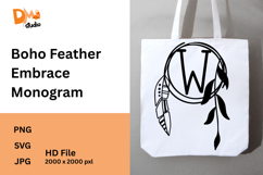 Boho Feather Embrace Monogram Product Image 1
