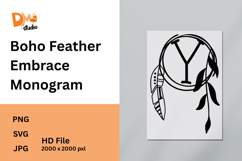 Boho Feather Embrace Monogram Product Image 1