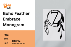 Boho Feather Embrace Monogram Product Image 1